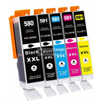 (5pack) CANON PGI-580 CLI-581 XXL multipack do tiskárny Canon - kompatibilní